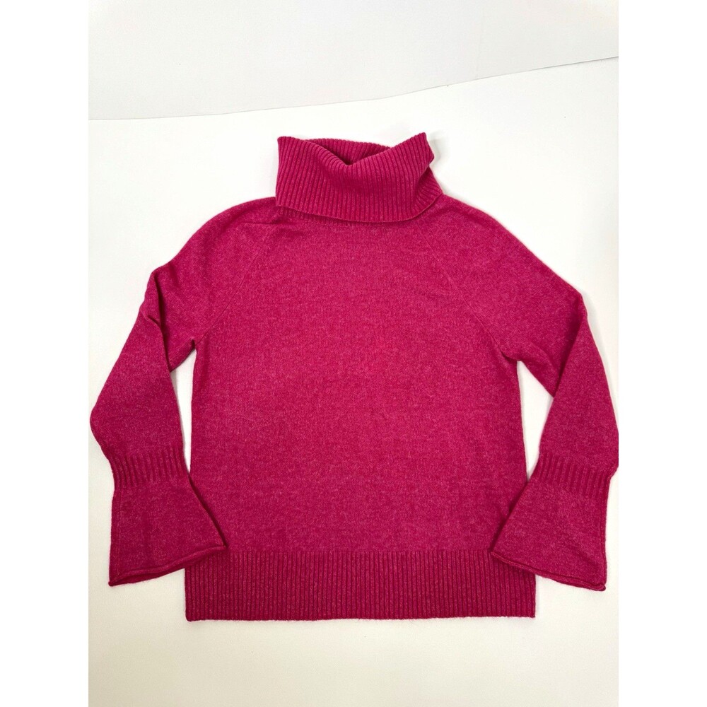 LOFT Women’s Solid Pink Knit Turtleneck Pullover Sweater Long Sleeve M